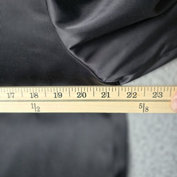 ECI New York Jacket Womens 12 Black Satin Big Collar Swing Crop Pockets Stretch - Picture 9 of 16